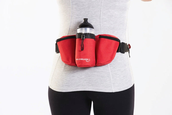 Multifunctional waist belt with drink bottle and 3 zip pockets - PRO X WALKER