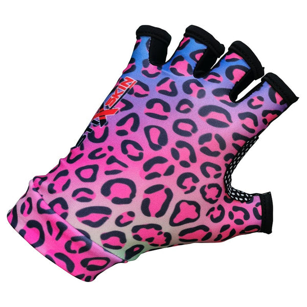 Pink Leopard Fingerless Gloves